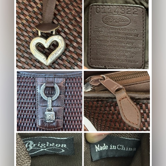 Brighton Brown Leather Weaved Shoulder Bag - Picture 3 of 14